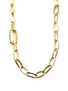 Chunky Chain With Pavé Carbiner Clasp