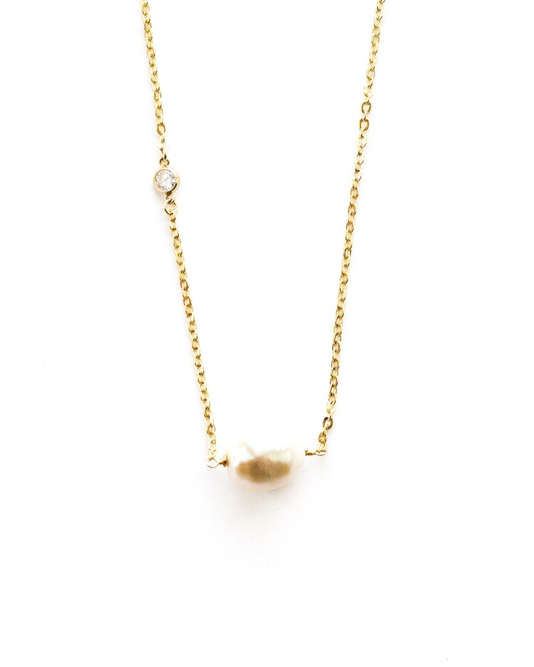 Pearl with CZ Accent Necklace