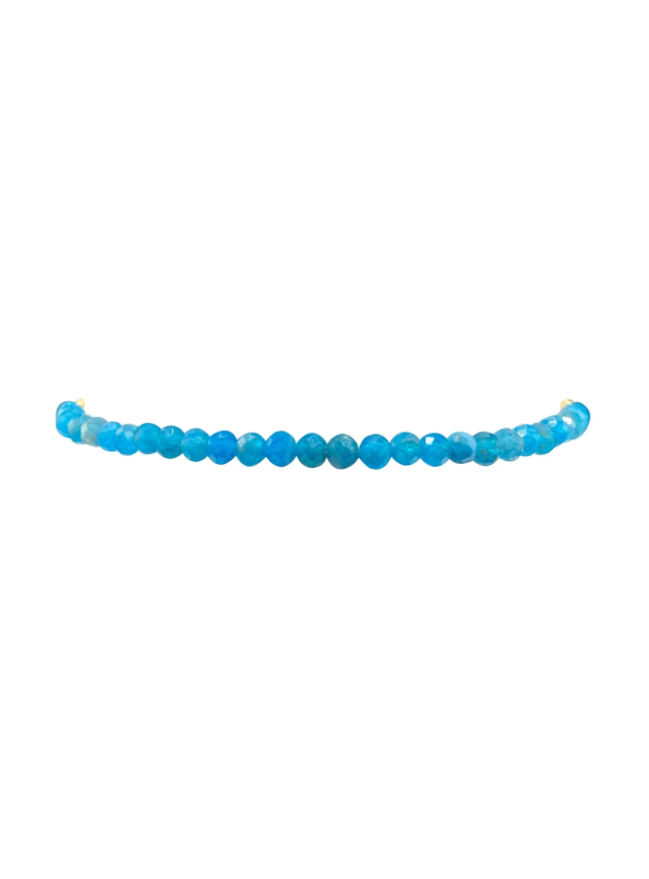 2mm Yellow Gold Filled Bracelet with Blue Amazonite