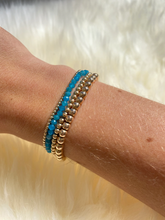 Load image into Gallery viewer, 2mm Yellow Gold Filled Bracelet with Blue Amazonite
