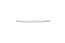 Load image into Gallery viewer, 2mm Yellow Gold Filled Bracelet with White Pearls
