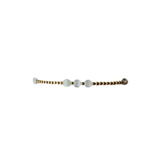 Load image into Gallery viewer, 2mm Yellow Gold Filled Bracelet with Aquamarine Disc Space Pattern
