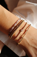 Load image into Gallery viewer, 2mm Yellow Gold Filled Bracelet with Mixed Amethyst
