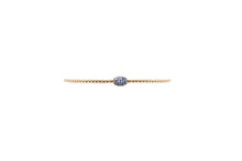 Load image into Gallery viewer, 2mm Yellow Gold Filled Bracelet with 14K Blue Sapphire Bean

