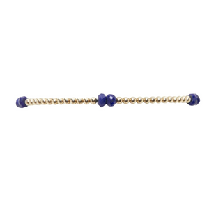 2mm Yellow Gold Filled Bracelet with Lapis Pattern