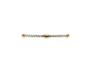 3mm Sterling Silver Filled Bracelet with Yellow Gold Orzo Pattern