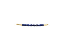 Load image into Gallery viewer, 2mm Yellow Gold Filled Bracelet with Lapis
