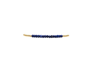 2mm Yellow Gold Filled Bracelet with Lapis