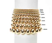 Load image into Gallery viewer, 3mm Yellow Gold Filled Bracelet with 3 White Pearl Pattern
