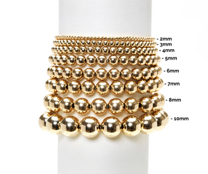 3mm Yellow Gold Filled Bracelet with 3 White Pearl Pattern