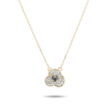 Load image into Gallery viewer, Tiny Diamond &amp; Sapphire Petals Necklace
